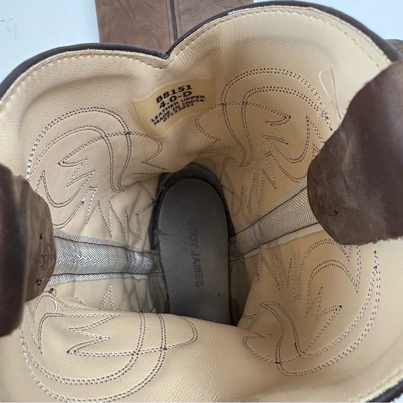 CODY JAMES BOYS' BROWN TAUPE WESTERN BOOTS Nubuck Leather B8151 4D - Picture 14 of 15